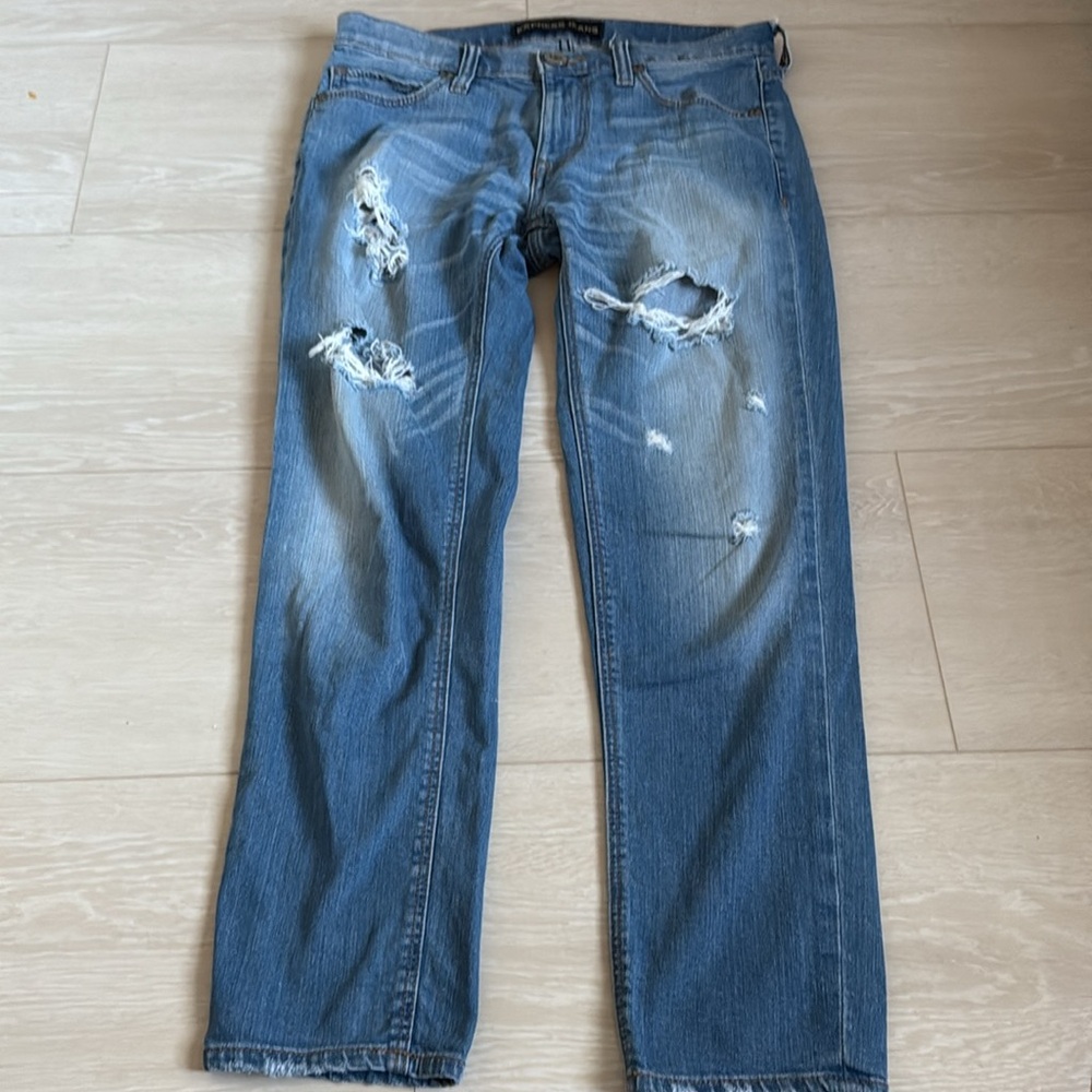 3/$10 Express Ripped Blue Girlfriend Jeans